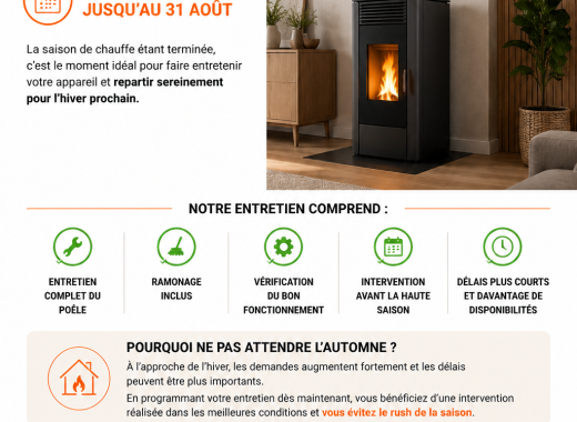 C'est le moment idéal pour planifier l'entretien de votre poêle à pellets